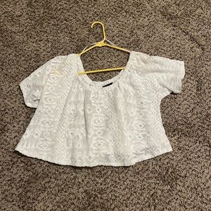 Crochet ruffle crop top